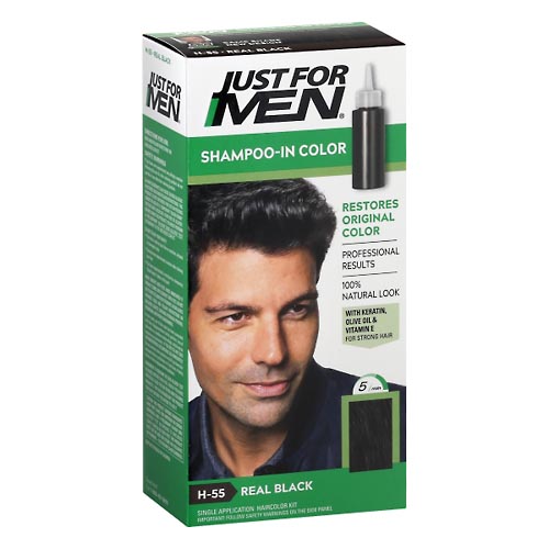 Image for Just For Men Shampoo-In Color, Real Black H-55,1ea from PAX PHARMACY