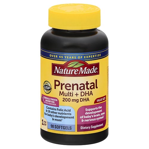 Image for Nature Made Prenatal Multi + DHA, Softgels, Value Size,90ea from PAX PHARMACY
