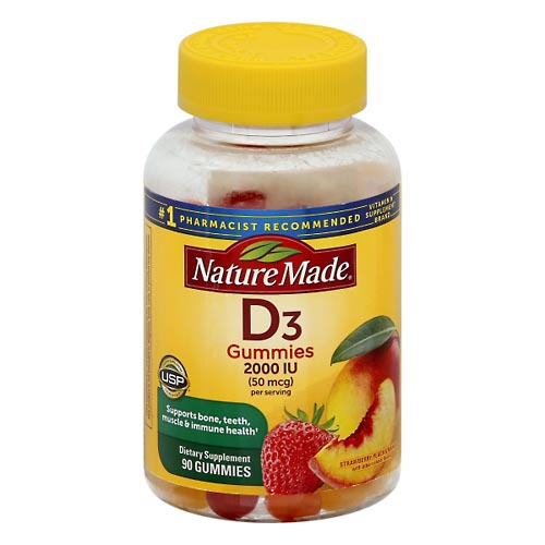 Image for Nature Made Vitamin D3, 50 mcg, Strawberry, Peach & Mango, Gummies,90ea from PAX PHARMACY