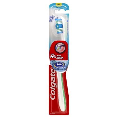 Image for Colgate Toothbrush, 360 Degrees, Whole Mouth Clean, Med,1ea from PAX PHARMACY