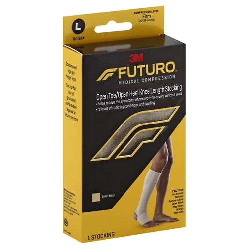 Image for Futuro Stocking, Open Toe/Open Heel, Unisex, Knee Length, L, Beige,1ea from PAX PHARMACY