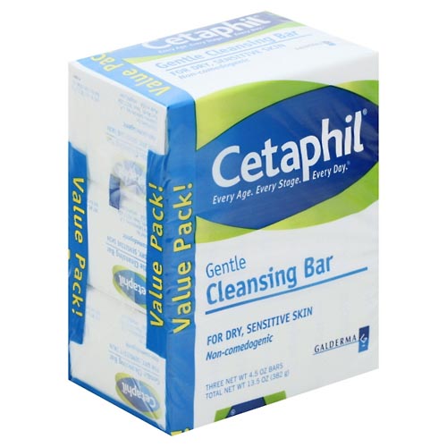 Image for Cetaphil Antibacterial Bar, Gentle, Value Pack,3ea from PAX PHARMACY