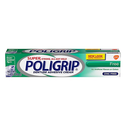 Image for Poligrip Denture Adhesive Cream, Free,2.4oz from PAX PHARMACY